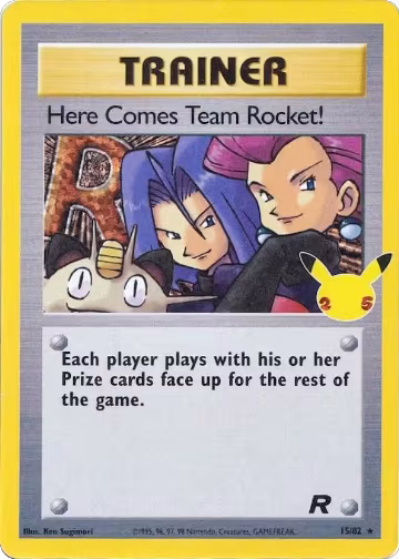 Here Comes Team Rocket! (15/82), Celebrations: Classic Collection — Pokémon card price