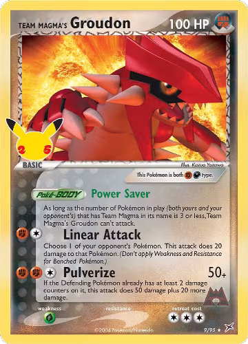 Team Magma's Groudon (9/95), Celebrations: Classic Collection — Pokémon card price