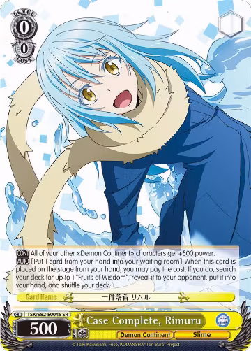 Case Complete, Rimuru (SR) (TSK/S82-E004S SR), That Time I Got Reincarnated as a Slime Vol.2 — Weiß Schwarz card price