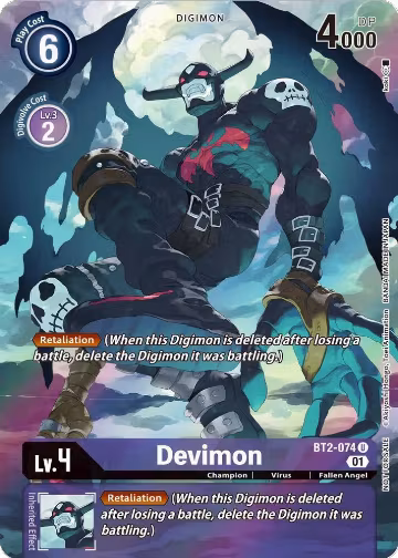 Devimon (1-Year Anniversary Box Topper) (BT2-074 U), Release Special Booster 1.0 — Digimon card price