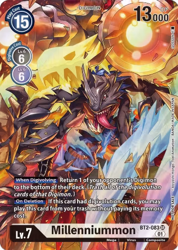 Millenniummon (1-Year Anniversary Box Topper) (BT2-083 SR), Release Special Booster 1.0 — Digimon card price