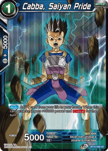 Cabba, Saiyan Pride (BT15-039), Saiyan Showdown — DB Super card price