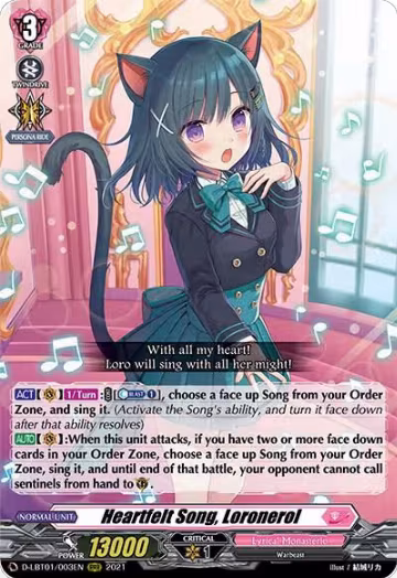 Heartfelt Song, Loronerol (D-LBT01/003EN), D-LBT01: Lyrical Melody — Vanguard card price