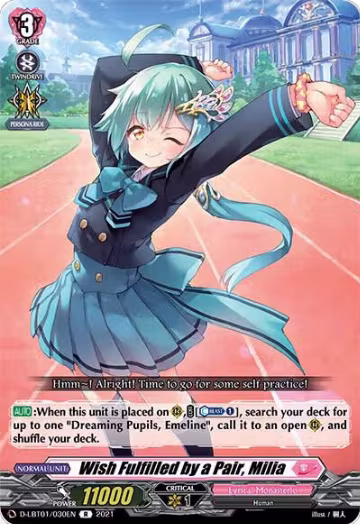 Wish Fulfilled by a Pair, Milia (D-LBT01/030EN), D-LBT01: Lyrical Melody — Vanguard card price