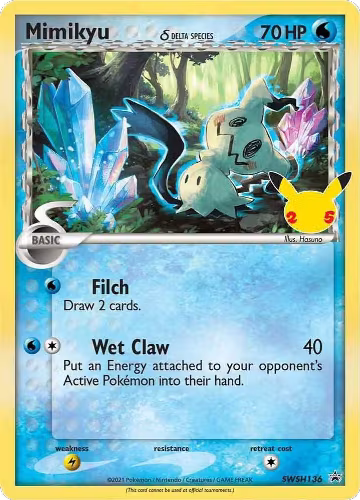 Mimikyu (Delta Species) - SWSH136 (SWSH136), Sword & Shield Promo Cards — Pokémon card price