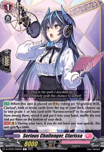 Serious Challenger, Clarissa (D-LBT01/090EN), D-LBT01: Lyrical Melody — Vanguard card price