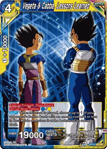 Vegeta & Cabba, Lessons Learned (BT15-147), Saiyan Showdown — DB Super card price