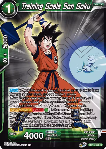 Training Goals Son Goku (BT15-069), Saiyan Showdown — DB Super card price