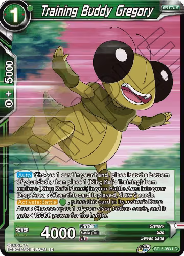 Training Buddy Gregory (BT15-083), Saiyan Showdown — DB Super card price