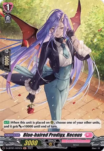 Blue-haired Prodigy, Receus (Holo) (D-LBT01/H21EN), D-LBT01: Lyrical Melody — Vanguard card price