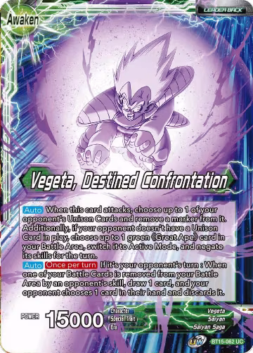 Vegeta // Vegeta, Destined Confrontation (BT15-062), Saiyan Showdown — DB Super card price