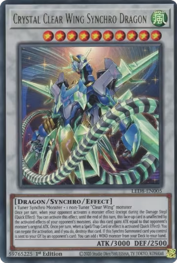 Crystal Clear Wing Synchro Dragon (LED8-EN005), Legendary Duelists: Synchro Storm — Yu-Gi-Oh! card price