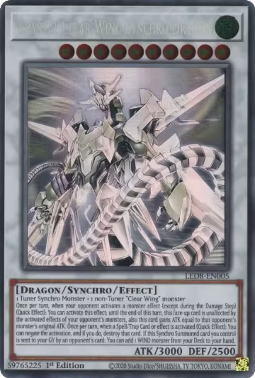 Crystal Clear Wing Synchro Dragon (Ghost Rare) (LED8-EN005) — card price