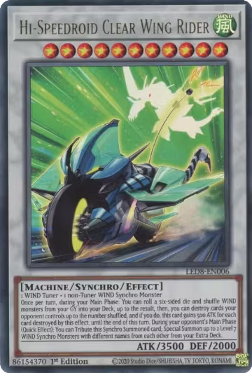 Hi-Speedroid Clear Wing Rider (LED8-EN006), Legendary Duelists: Synchro Storm — Yu-Gi-Oh! card price