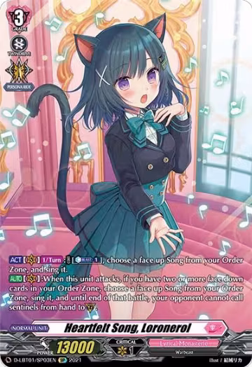 Heartfelt Song, Loronerol (SP) (D-LBT01/SP03EN), D-LBT01: Lyrical Melody — Vanguard card price