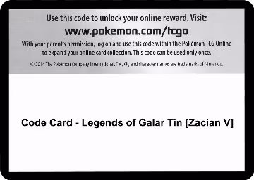 Code Card - Legends of Galar Tin [Zacian V], Rebel Clash — Pokémon card price