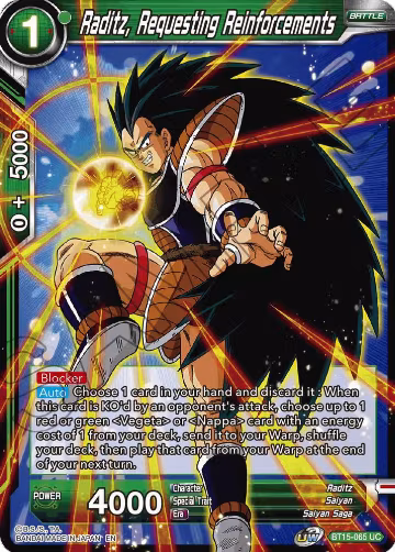 Raditz, Requesting Reinforcements (BT15-065), Saiyan Showdown — DB Super card price