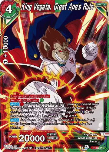 King Vegeta, Great Ape's Rule (P-352), Tournament Promotion Cards — DB Super card price
