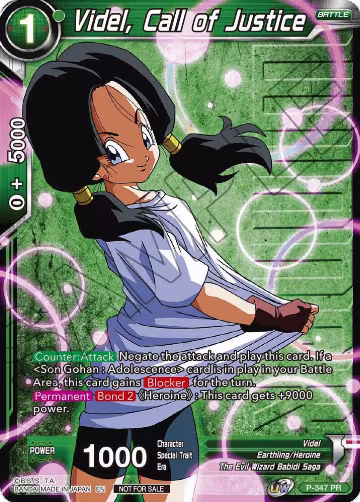 Videl, Call of Justice (Winner Stamped) (P-347), Tournament Promotion Cards — DB Super card price