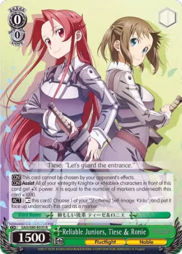 Reliable Juniors, Tiese & Ronie (SAO/S80-E035 R), Sword Art Online -Alicization- Vol.2 — Weiß Schwarz card price