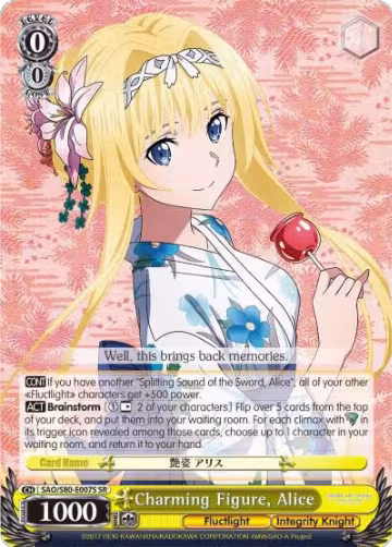 Charming Figure, Alice (SR) (SAO/S80-E007S SR), Sword Art Online -Alicization- Vol.2 — Weiß Schwarz card price