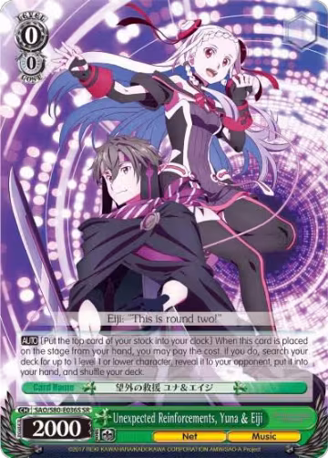 Unexpected Reinforcements, Yuna & Eiji (SR) (SAO/S80-E036S SR), Sword Art Online -Alicization- Vol.2 — Weiß Schwarz card price