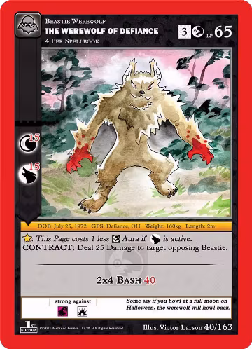 The Werewolf Of Defiance (40/163), Nightfall: First Edition — MetaZoo card price