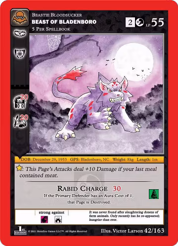 Beast of Bladenboro (42/163), Nightfall: First Edition — MetaZoo card price