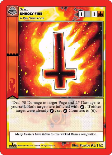 Unholy Fire (91/163), Nightfall: First Edition — MetaZoo card price