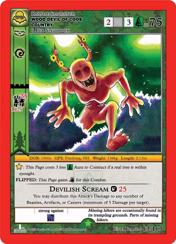 Wood Devil of Coos Country (13/163), Nightfall: First Edition — MetaZoo card price