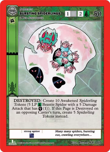 Bursting Spiderlings (98/163), Nightfall: First Edition — MetaZoo card price