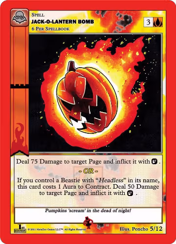 Jack-O-Lantern Bomb (5/12), Nightfall: First Edition Release Event Deck — MetaZoo card price