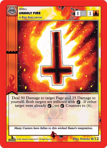 Unholy Fire (6/12), Nightfall: First Edition Release Event Deck — MetaZoo card price
