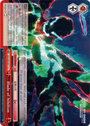 Blade of Nihilism (SAO/S80-E071 CC), Sword Art Online -Alicization- Vol.2 — Weiß Schwarz card price