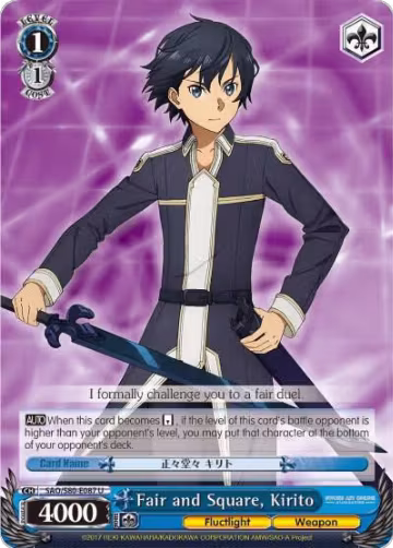Fair and Square, Kirito (SAO/S80-E087 U), Sword Art Online -Alicization- Vol.2 — Weiß Schwarz card price