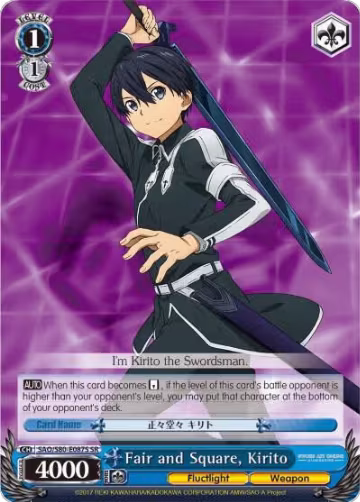 Fair and Square, Kirito (SR) (SAO/S80-E087S SR), Sword Art Online -Alicization- Vol.2 — Weiß Schwarz card price