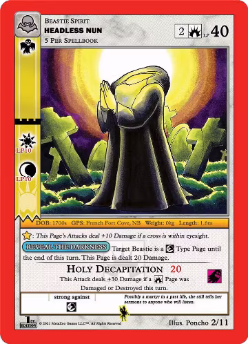 Headless Nun (2/11), Nightfall: First Edition Tribal Theme Decks — MetaZoo card price