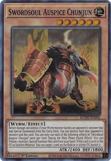 Swordsoul Auspice Chunjun (BODE-EN006), Burst of Destiny — Yu-Gi-Oh! card price