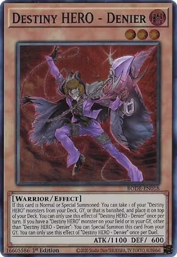 Destiny HERO - Denier (BODE-EN018), Burst of Destiny — Yu-Gi-Oh! card price