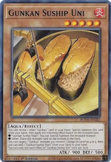 Gunkan Suship Uni (BODE-EN022), Burst of Destiny — Yu-Gi-Oh! card price