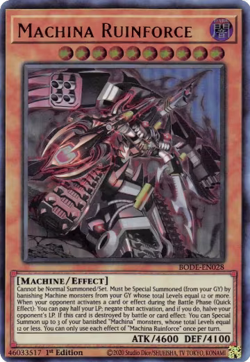 Machina Ruinforce (BODE-EN028), Burst of Destiny — Yu-Gi-Oh! card price