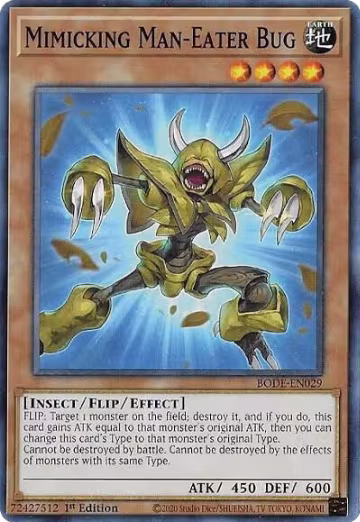 Mimicking Man-Eater Bug (BODE-EN029), Burst of Destiny — Yu-Gi-Oh! card price