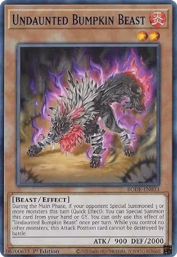 Undaunted Bumpkin Beast (BODE-EN033), Burst of Destiny — Yu-Gi-Oh! card price