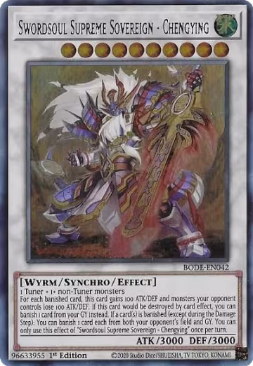 Swordsoul Supreme Sovereign - Chengying (BODE-EN042), Burst of Destiny — Yu-Gi-Oh! card price