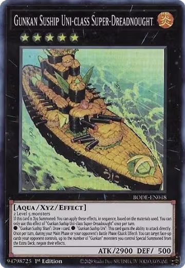Gunkan Suship Uni-class Super-Dreadnought (BODE-EN048), Burst of Destiny — Yu-Gi-Oh! card price