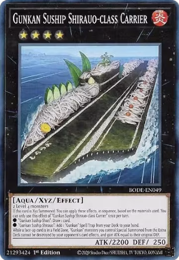 Gunkan Suship Shirauo-class Carrier (BODE-EN049), Burst of Destiny — Yu-Gi-Oh! card price