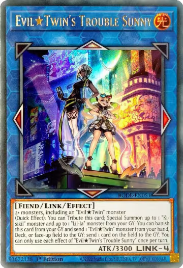 Evil Twin's Trouble Sunny (BODE-EN051), Burst of Destiny — Yu-Gi-Oh! card price