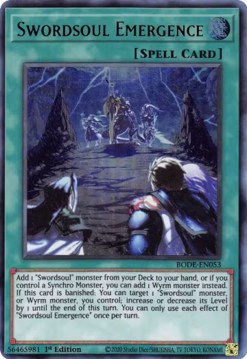 Swordsoul Emergence (BODE-EN053), Burst of Destiny — Yu-Gi-Oh! card price