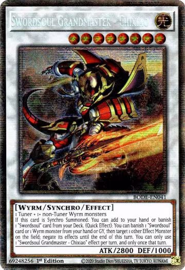 Swordsoul Grandmaster - Chixiao (Starlight Rare) (BODE-EN041), Burst of Destiny — Yu-Gi-Oh! card price