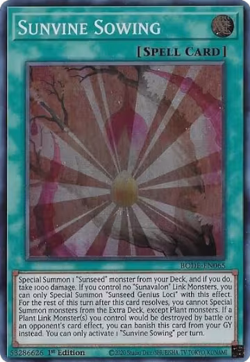 Sunvine Sowing (BODE-EN065), Burst of Destiny — Yu-Gi-Oh! card price